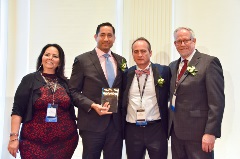 (From Left to Right) CBA President-Elect Margaret I. Castinado, Rosendo Garza, Jr., CBA President Daniel J. Horgan, CBA President-Elect James T. Shearin