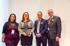 (From Left to Right) CBA President-Elect Margaret I. Castinado, Regen O'Malley, CBA President Daniel J. Horgan, CBA President-Elect James T. Shearin