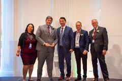 (From Left to Right) CBA President-Elect Margaret I. Castinado, Jonathan E. Friedler, CBA YLS Chair Chistopher A. Klepps, CBA President Daniel J. Horgan, CBA President-Elect James T. Shearin