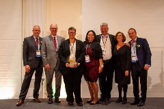 (From Left to Right) CBA Vice-President James T. Shearin, Kirk Lowry, The Honorable Karen Lynn DeMeola, CBA President-Elect Margaret I. Castinado, David M. Moore, Ann Rubin, CBA President Daniel J. Horgan