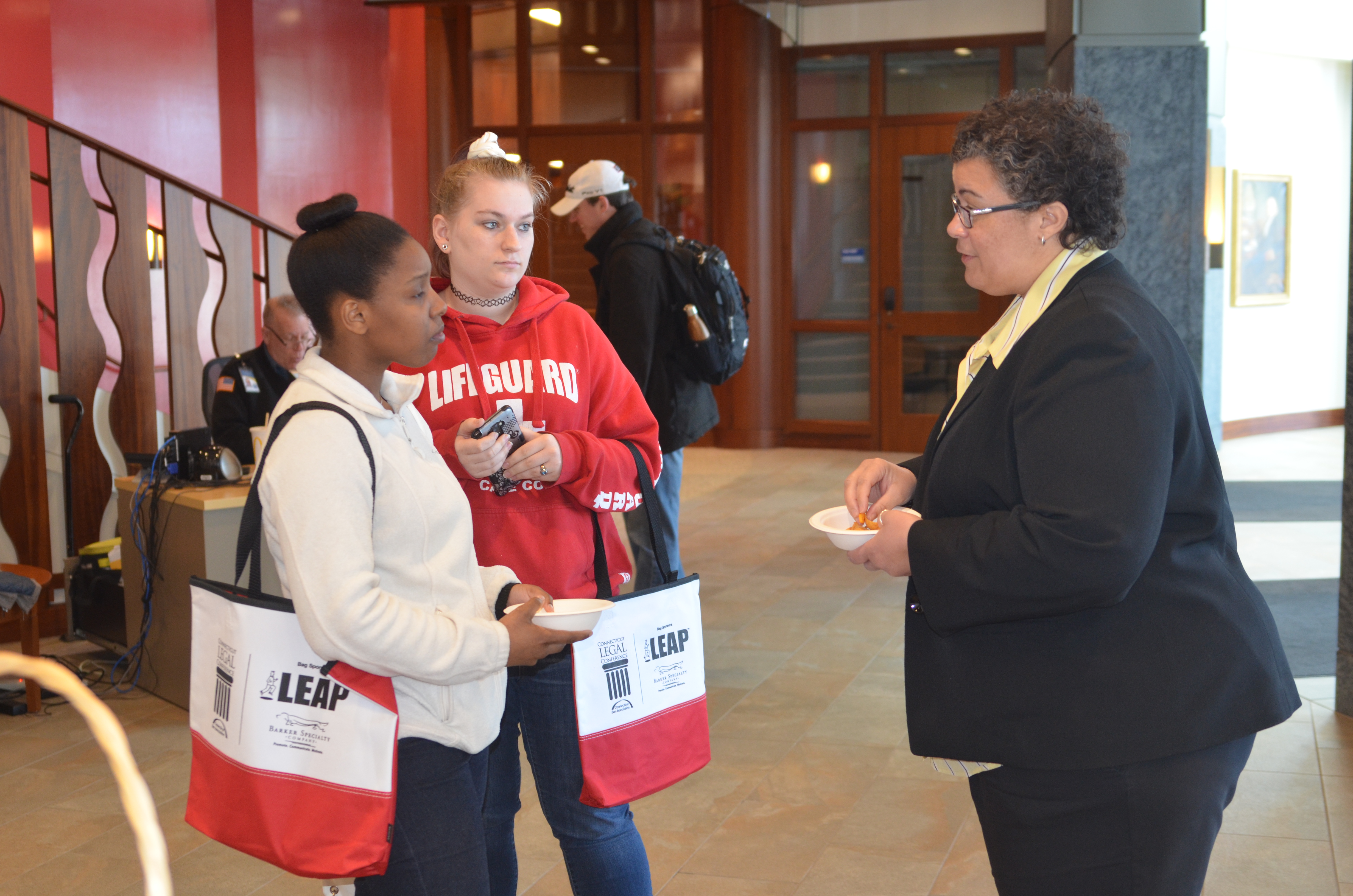 CBA President-elect, Karen DeMeola discussing the legal profession with high school students