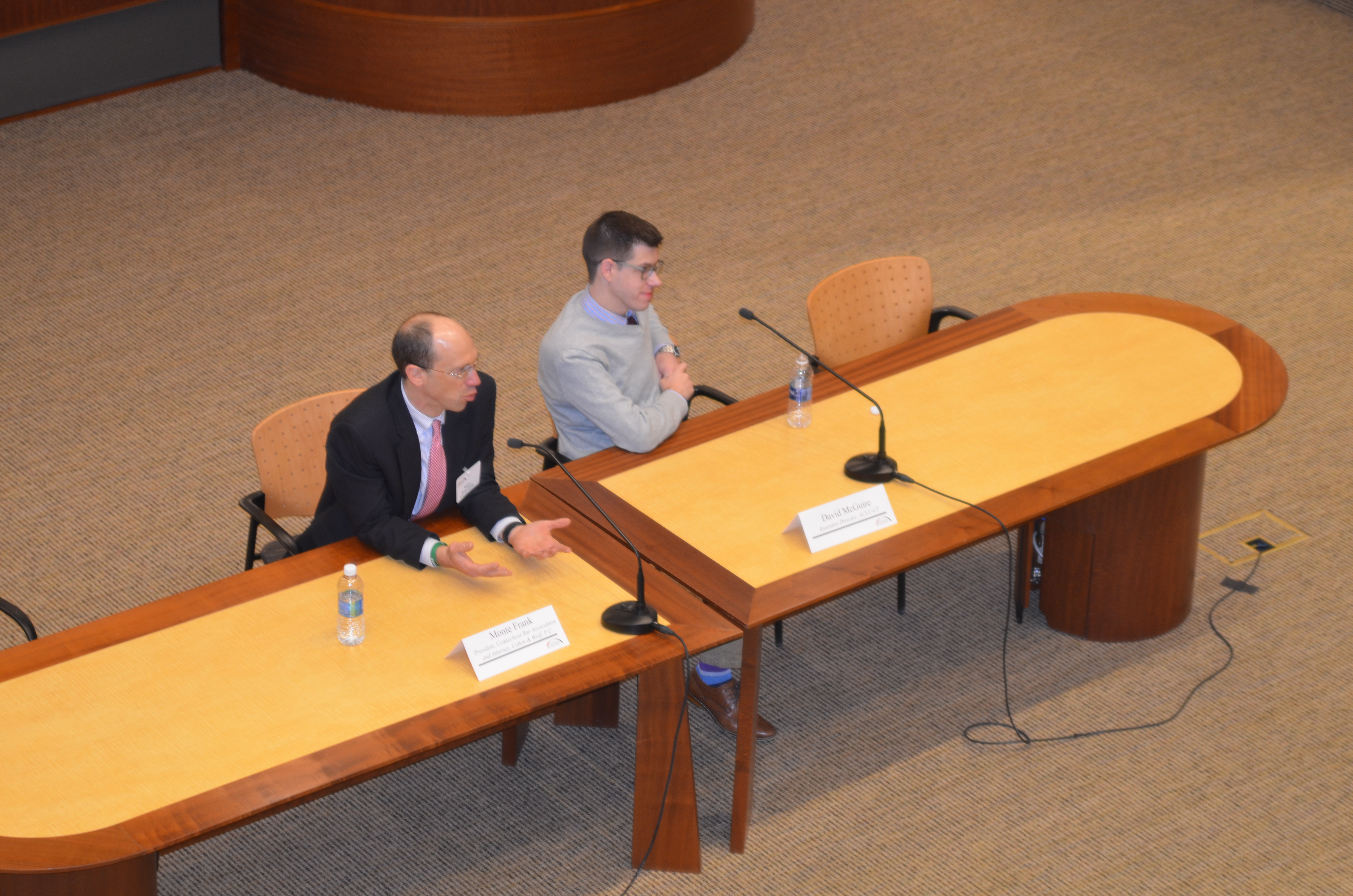 CBA President Monte E. Frank and ACLU-CT Executive Director David McGuire