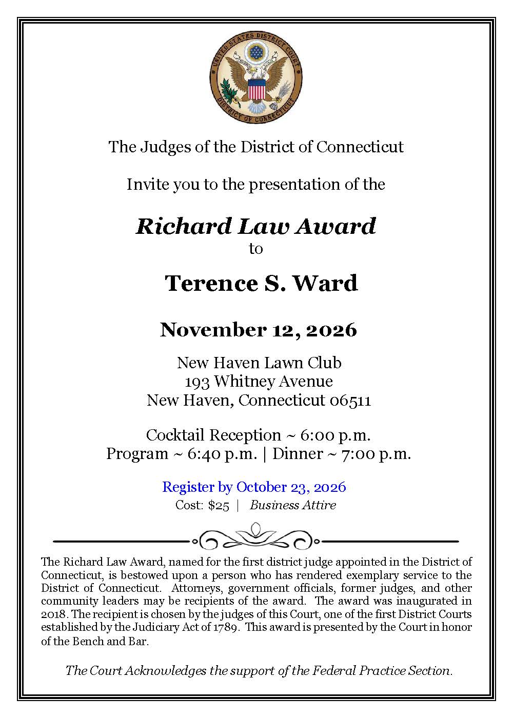 Terence S. Ward Invitation