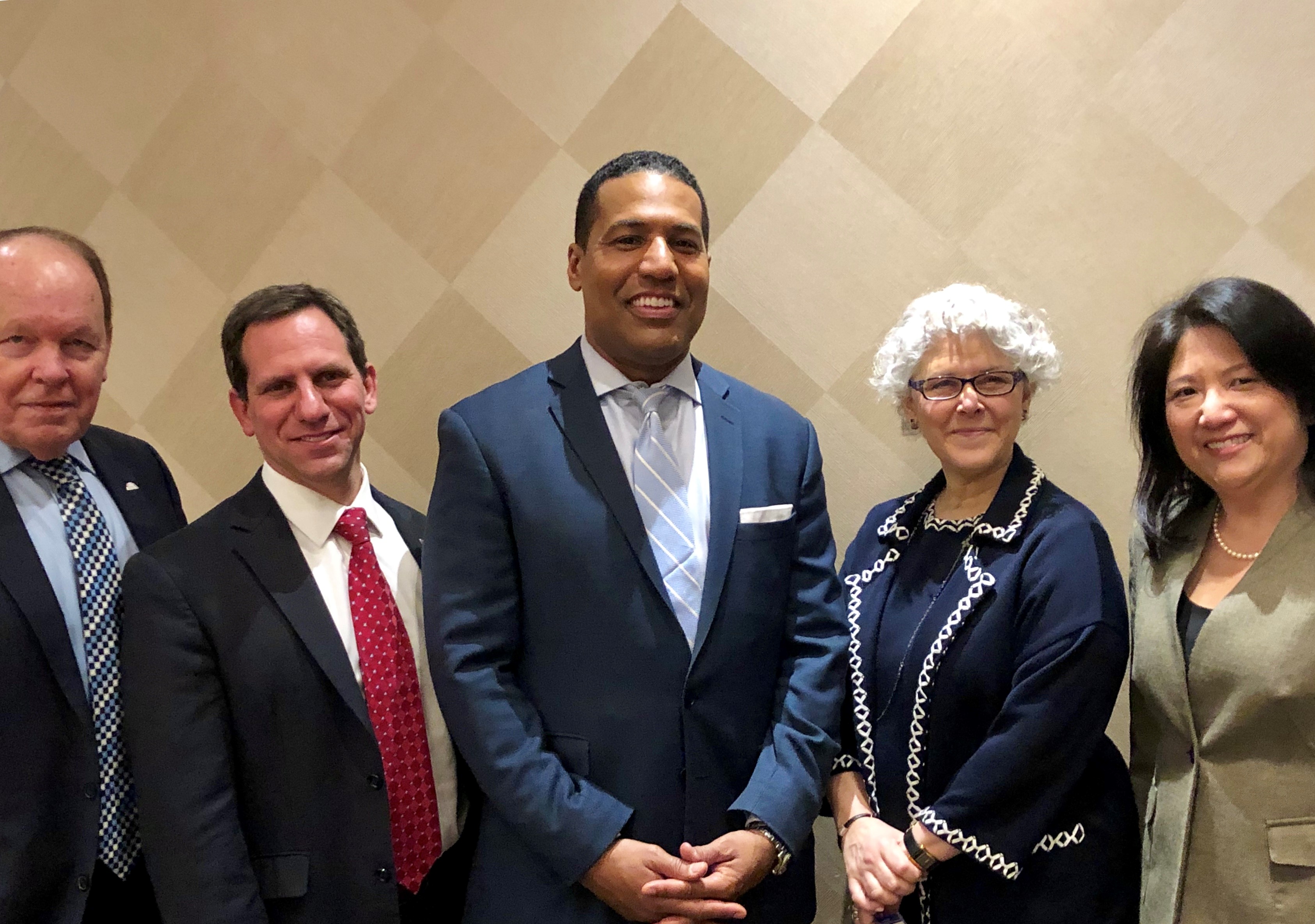 CBA President Jonathan M. Shapiro and Vice President Amy Lin Meyerson, along with past presidents Livia D. Barndollar (2008-2009) and Barry C. Hawkins (2012-2013), met with CNN Legal Analyst Joey Jackson during 2019 ABA Day.